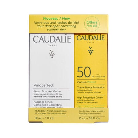 caudalie vinoperfect serum vinosun protect cream spf50 set